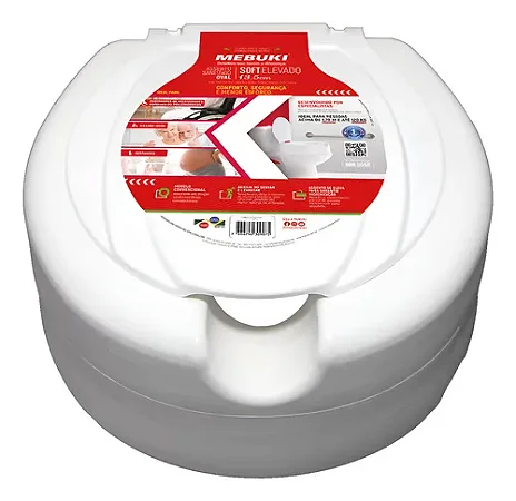 Assento Soft Elevado 13,5cm Branco Mebuki