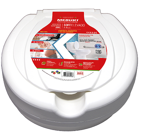 Assento Soft Elevado 7,5cm Branco Mebuki