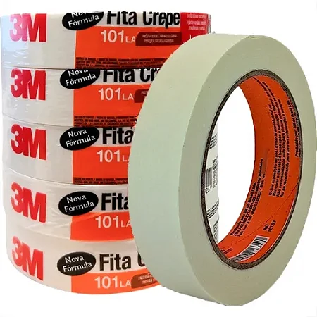 Fita crepe uso geral 3M 24mmx50m 101LA PACOTE C/5