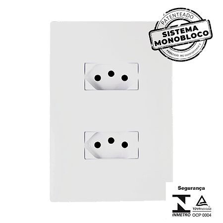 Conj. 2 tomadas ILUMI 10a 250v separadas monobloco i9