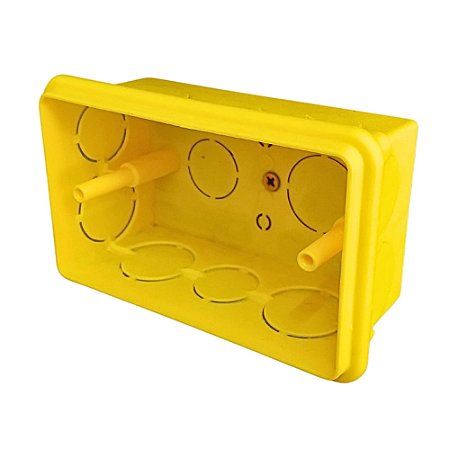 Caixa luz ILUMI 4x2 embutir amarela
