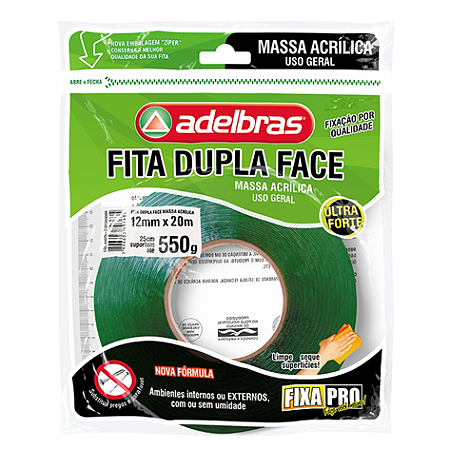 FITA DUPLA FACE ACRILICA (200) 12x2 ADELBRAS