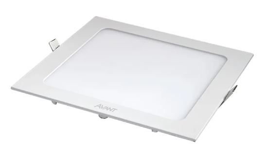 Painel embutir quadrado plastico branco 18w 6500k AVANT