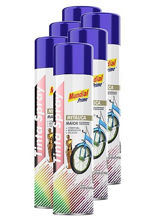 Tinta spray metálico azul 400ml mundial prime FARDO C/6