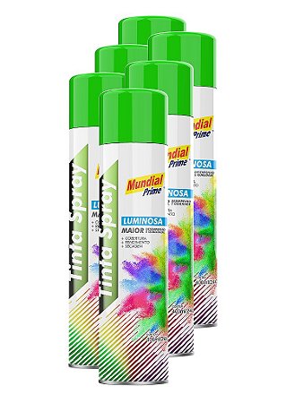 Tinta spray luminoso verde 400ml mundial prime FARDO C/6