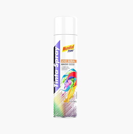 Tinta spray branco semi brilho 400ml mundial ug prime