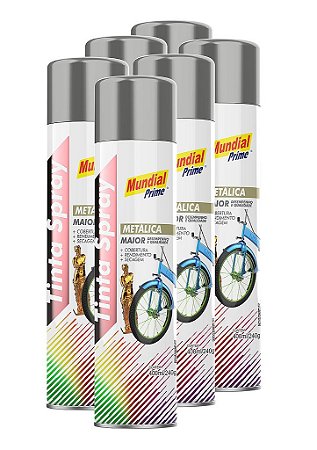 TINTA SPRAY 400 ML MUNDIAL PRIME METALICA ALUMINIO @