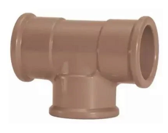 Tee TIGRE 90° marrom soldavel 20mm PACOTE C/50 *