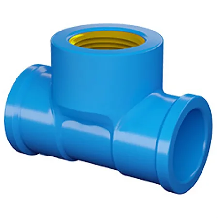 Tee FORTLEV azul latão 25mm x 1/2 pacote c/15
