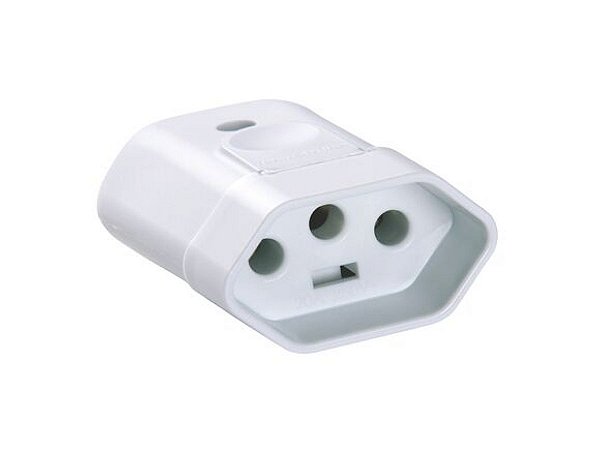 pino femea 2P+T 20a branco 9838 PLUZIE