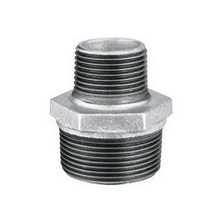 Niple duplo de redução galvanizado 2 x 1-1/2"