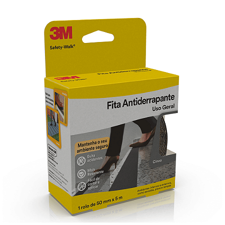 Fita Antiderrapante 3M™ Safety-Walk®, Cinza , 50 mm x 5 m