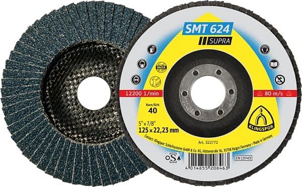 Disco flap klingspor smt 624 supra115mm x 22mm 322769 - 8432