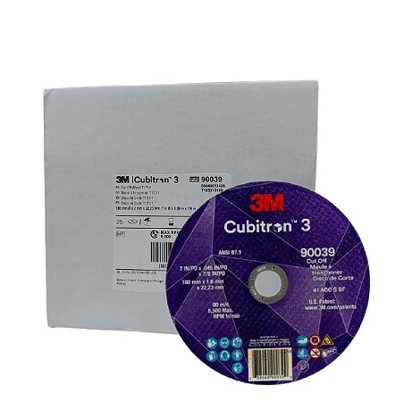 Disco de corte c3 60 t1 180x1.6x22 Ds 3M Cubitron 3 7"