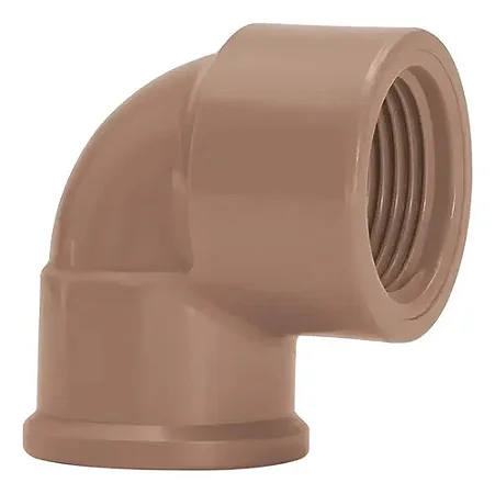 Cotovelo krona marrom lr 25mm x 3/4
