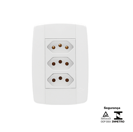 Conj. 3 tomadas ILUMI 10a 250v monobloco i9