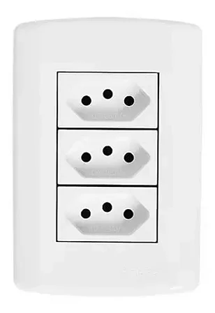 3 Tomadas.2p+t P Br Modular Branca C/pl 20a PLUZIE