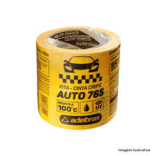 Fita Crepe automotiva Amarela 765 48MM X 40M ADELBRAS PACOTE C/2
