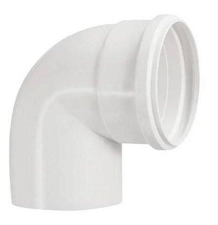 Curva tigre 90° branca esgoto curta 75mm *