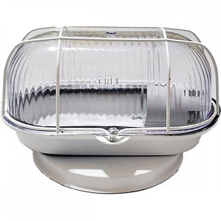 Luminaria Tartaruga Chapa Branco C/vidro ANNLUX
