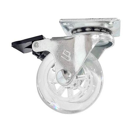 Rodizio Base Giratoria c/freio 50mm 2 silicone BENDOOR