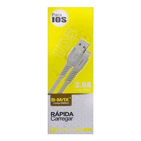 Cabo para Celular USB Iphone de 1 Mts 3.0A BM8633 B-Max