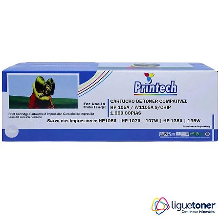 Cartucho de Toner Compatível HP 105A/W1105A 1K SEM CHIP Printech