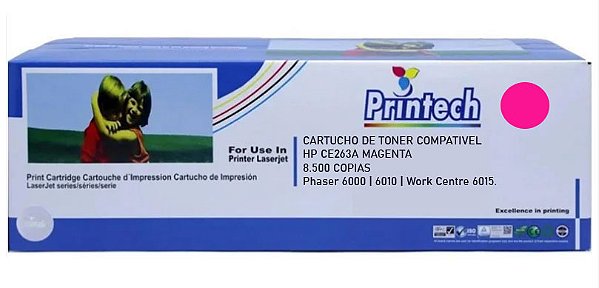 Cartucho de Toner Compatível HP CE263A MAGENTA 8.5K Printech