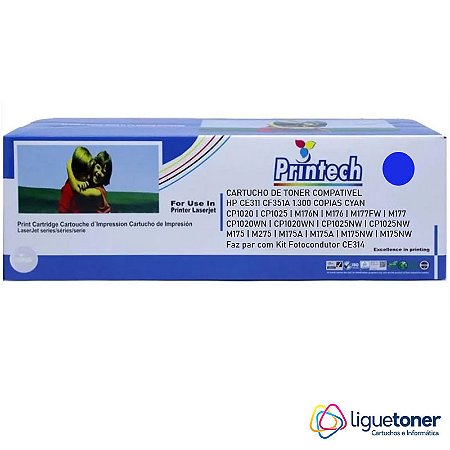 Cartucho de Toner Compatível HP CE311 / CF351A CYAN 1K Printech*
