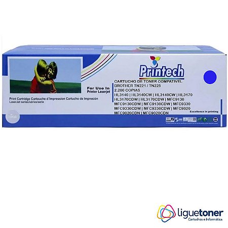 Cartucho de Toner Compatível BROTHER TN221 / TN225 CYAN 2.2K Printech