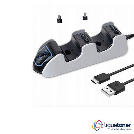 Carregador Duplo PS5 com led de carregamento Dobe 1405