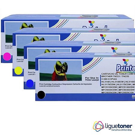 KIT TONER COMPATIVEL BROTHER TN221 / TN2225 4 CORES PRINTECH