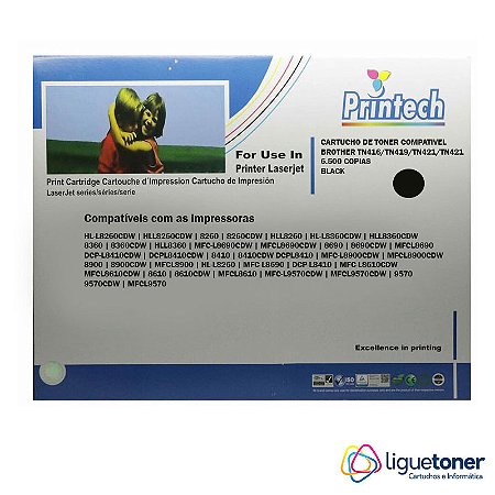 Cartucho de Toner Compatível BROTHER TN416 / TN419 / TN421 /TN426 / TN423 BLACK 6.5K Printech