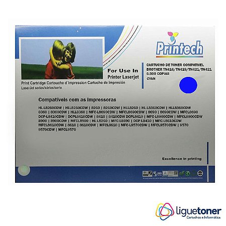 Cartucho de Toner Compatível BROTHER TN416 / TN419 / TN421 /TN426 / TN423 CYAN 6.5K Printech
