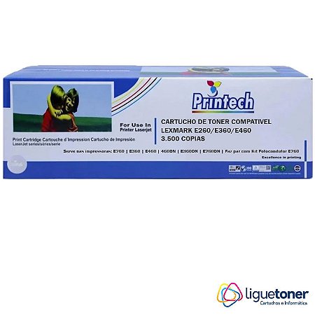 Cartucho de Toner Compatível LEXMARK E260 / 360 / 460 3.5K Printech*