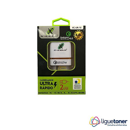 FONTE CARREGADOR ULTRA RAPIDO C/2 USB MOD. XC UR 15 MARCA: X-CELL