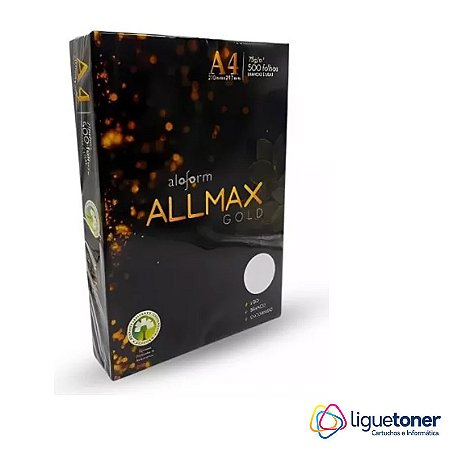 Papel A4 Branco 75 grs. 210x297 AllMax 1 rema com 500 folhas