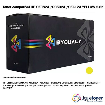 Cartucho de Toner Compatível HP CF382A / CE412A / CC532A YELLOW 2.8K