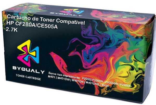 Cartucho de Toner HP CE505A/CF280A 2.7K Byqualy