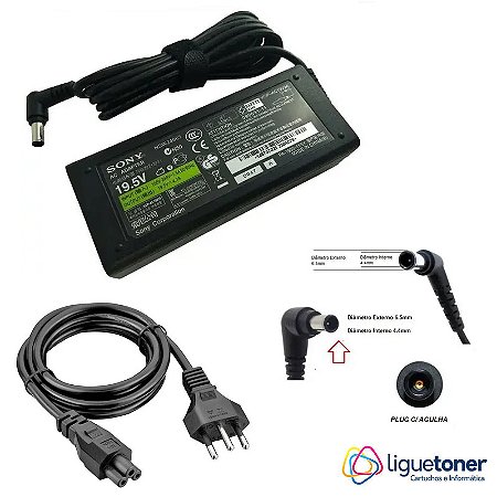 Carregador Notebook Sony Vaio 19.5V 4.7A 90W 6.5m x 4.4m