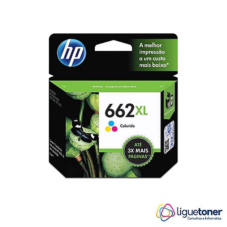 Cartucho de Tinta HP Original 662xl 8.0ML Color CZ106AB