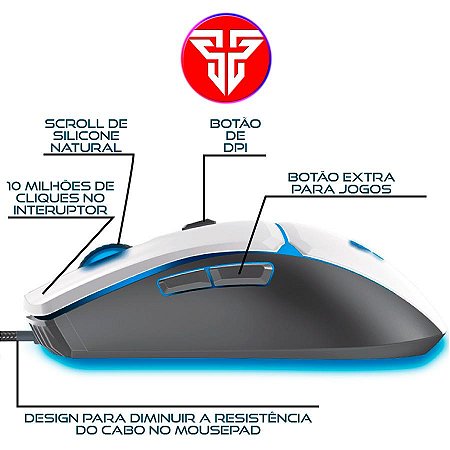 Mouse Gamer Jogo Macro Crypto VX7 Space Fantech 8000DPI