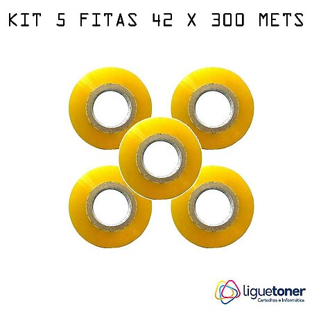 Kit 5 fitas 42 x 300 autoadesiva de 300 metros