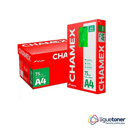 Papel Sulfite A4, 75g, 210mmx297mm, Caixa com 10 resmas - 5000 Folhas