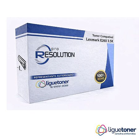 Toner Compatível LEXMARK E260 / 360 / 460 3.5K Pro Resolution