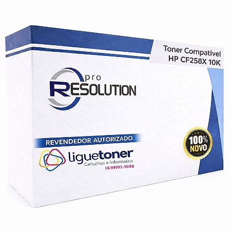 Toner Compatível HP CF258X com chip 10K Pro Resolution