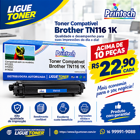 Toner Compatível Brother TN116 1.0K kit c/ 10 unid