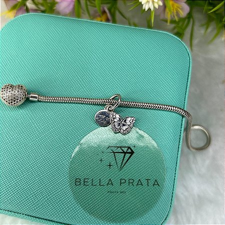 BERLOQUE BORBOLETA CRAVEJADA COM PLAQUINHA
