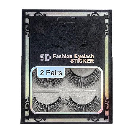 Cílios Postiços 5D Fashion Eyelashes Sticker - 2 Pares