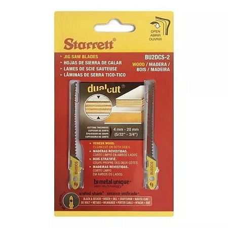 Lamina De Serra Bi-metal P/ Tico-tico 4-20 Bu2dcs 2 Unidades - Starrett
